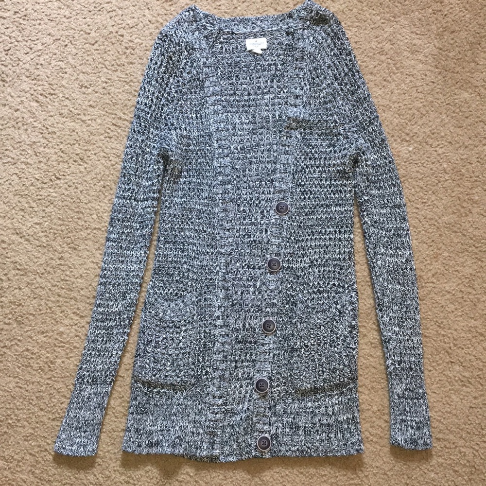 Black and White long AE sweater